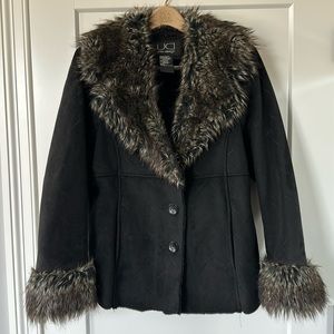 Faux fur trim coat